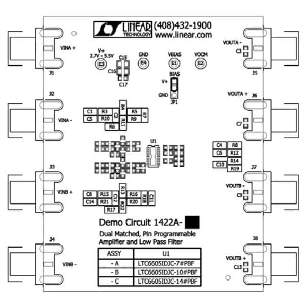 wholesale DC1422A-A Amplifier IC Development Tools supplier,manufacturer,distributor